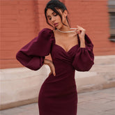 Ruched Sweetheart Neck Split Thigh Satin Dress